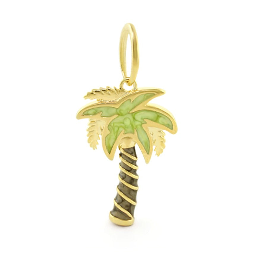 18K Gold Palm Tree Pendant