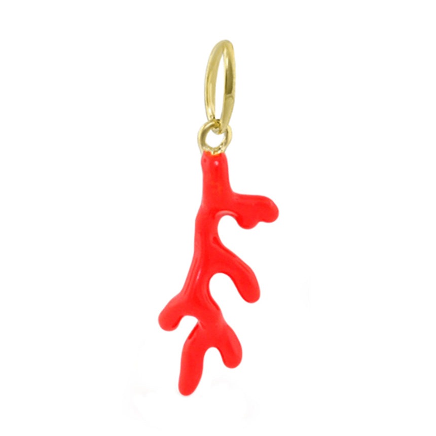 Eau Coral Pendant — Red Enamel Charm