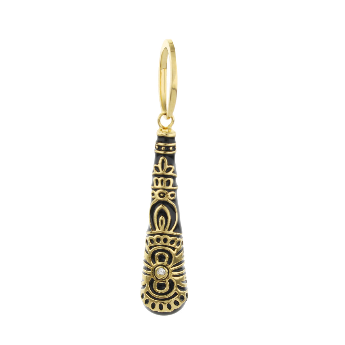 Petit Gateau Pendant — Black Scroll Taper