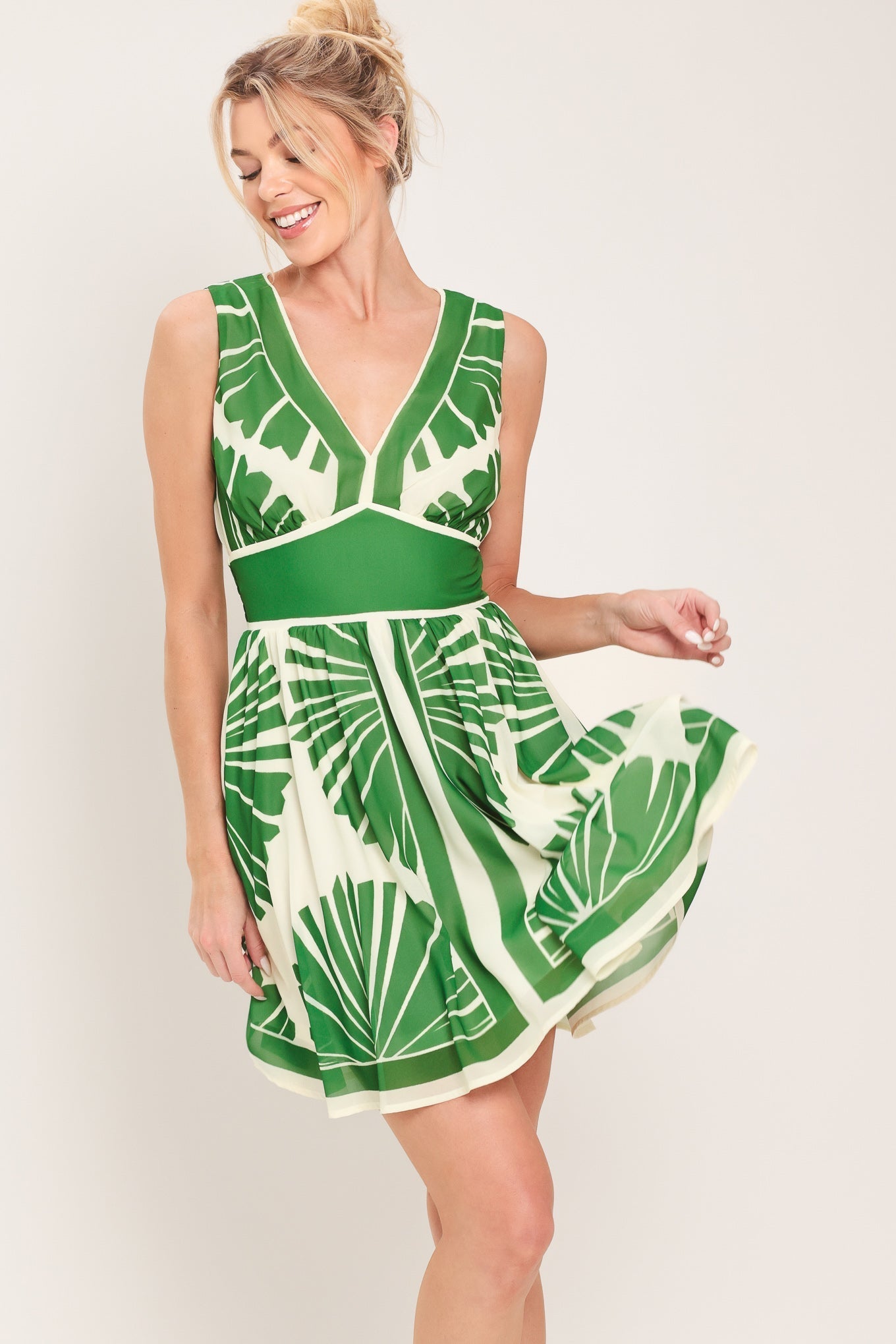 PALM BREEZE WOVEN MINI DRESS by Flying Tomato at Shirley Shoppe
