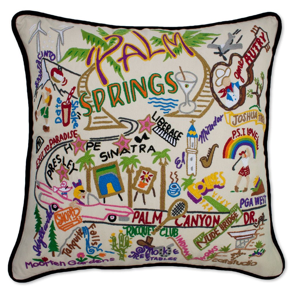 Palm Springs Hand - Embroidered Pillow by Quirks! at Shirley Shoppe