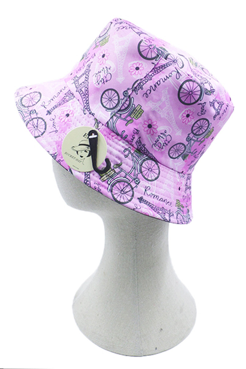 Paris Theme Print Bucket Hat