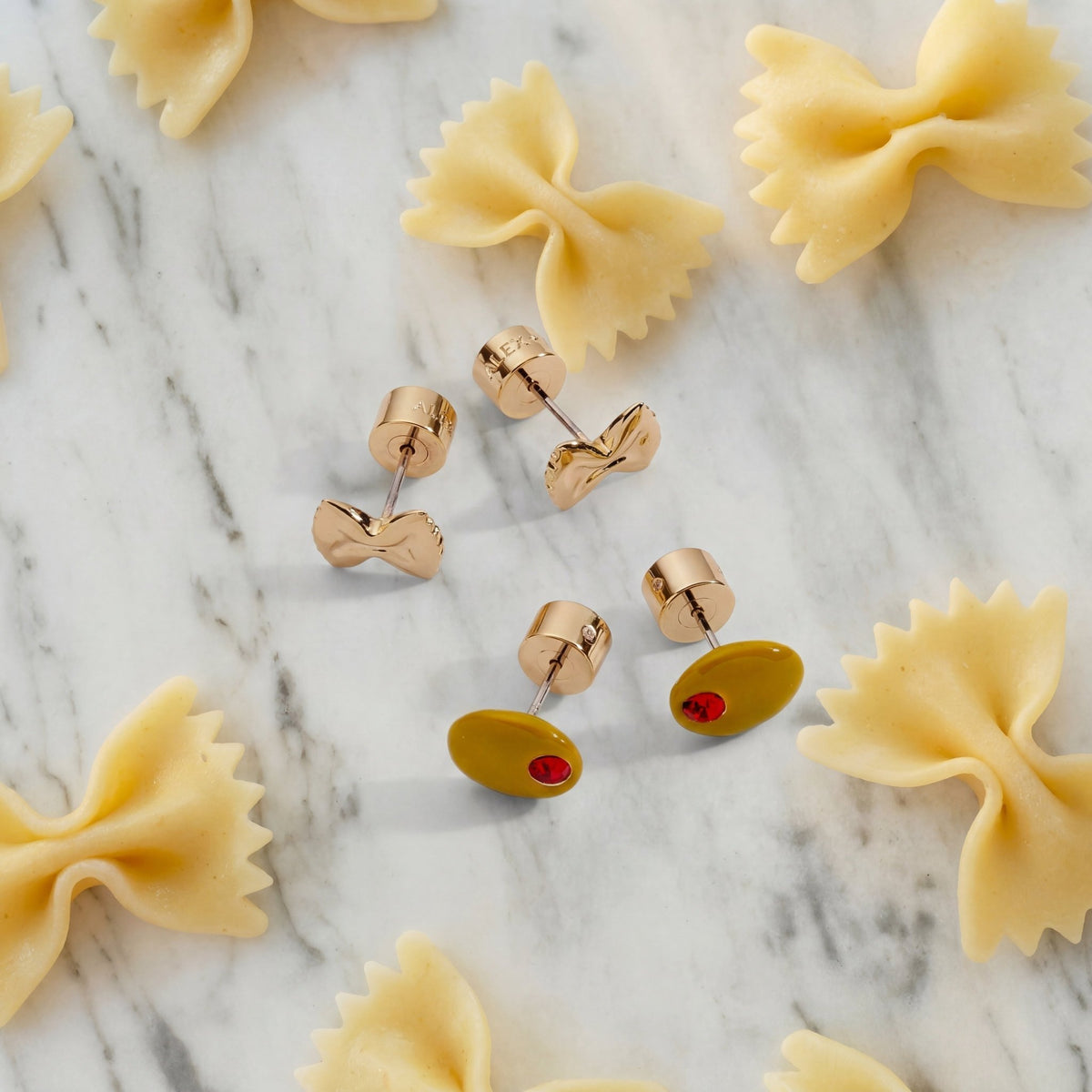 Pasta Girl Stud Earrings Set Of 2 by ALEX AND ANI at Shirley Shoppe