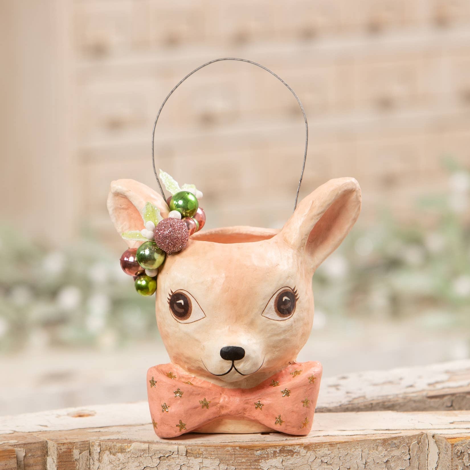 Pastel Fawnie Bucket Small by Bethany Lowe by Quirks! at Shirley Shoppe