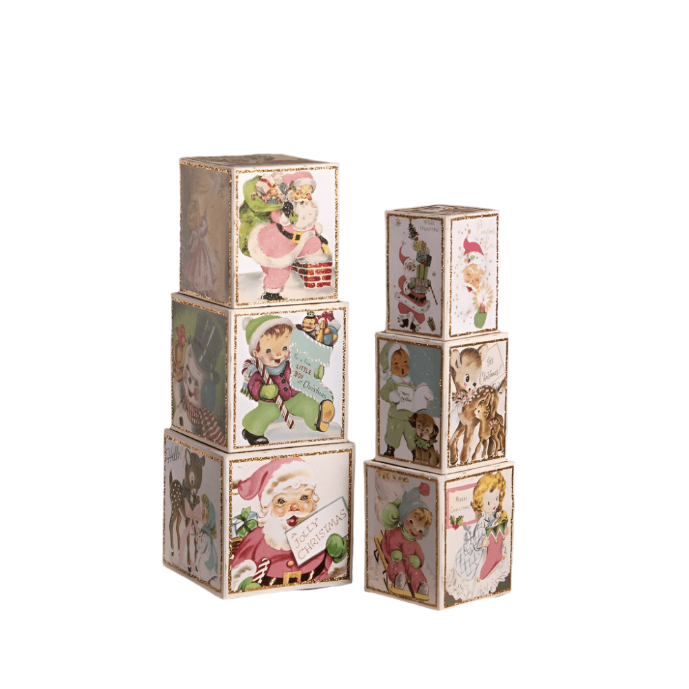 Pastel Retro Blocks by Bethany Lowe Designs by Quirks! at Shirley Shoppe