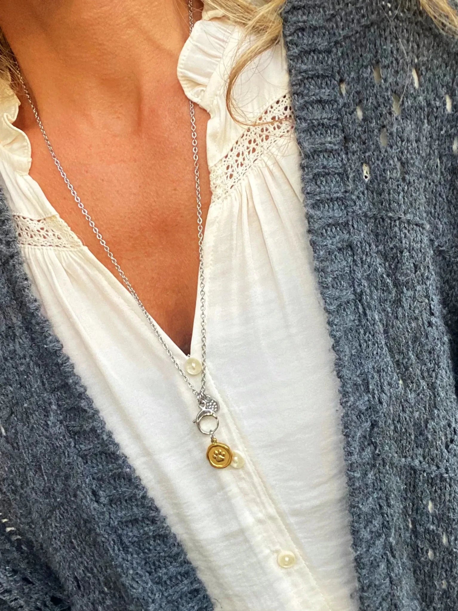 PAW PRINT NECKLACE by Bellaforma Jewelry at Shirley Shoppe