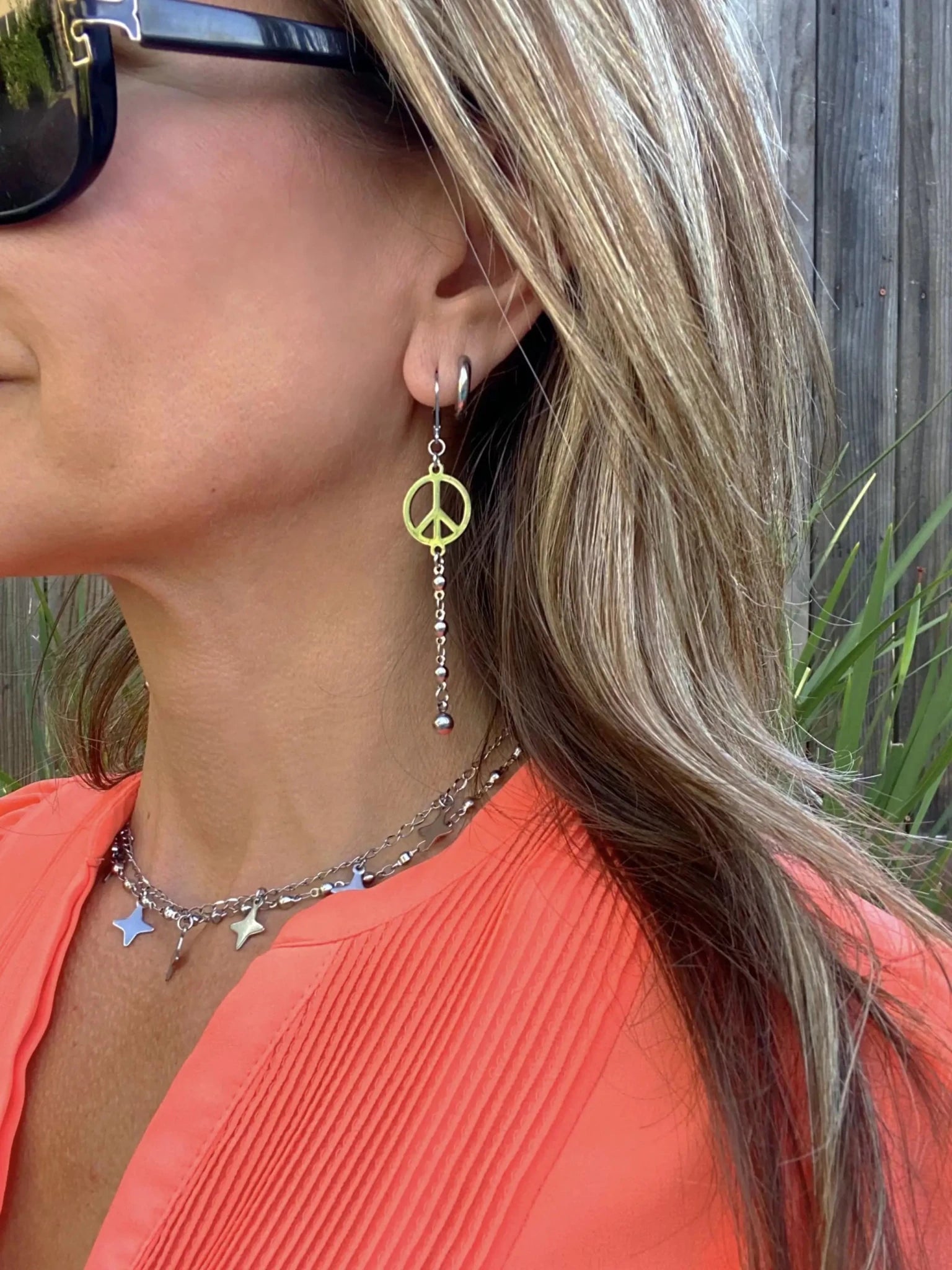 PEACE CHAIN EARRINGS by Bellaforma Jewelry at Shirley Shoppe