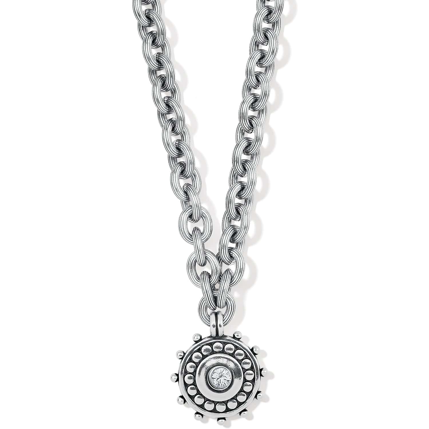 Pebble Dot Medali Sparkle Reversible Collar Necklace