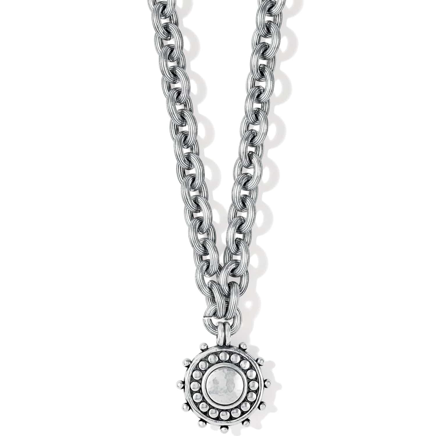 Pebble Dot Medali Sparkle Reversible Collar Necklace