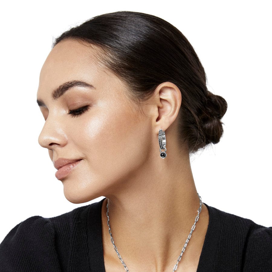 Pebble Dot Onyx Reversible Hoop Earrings