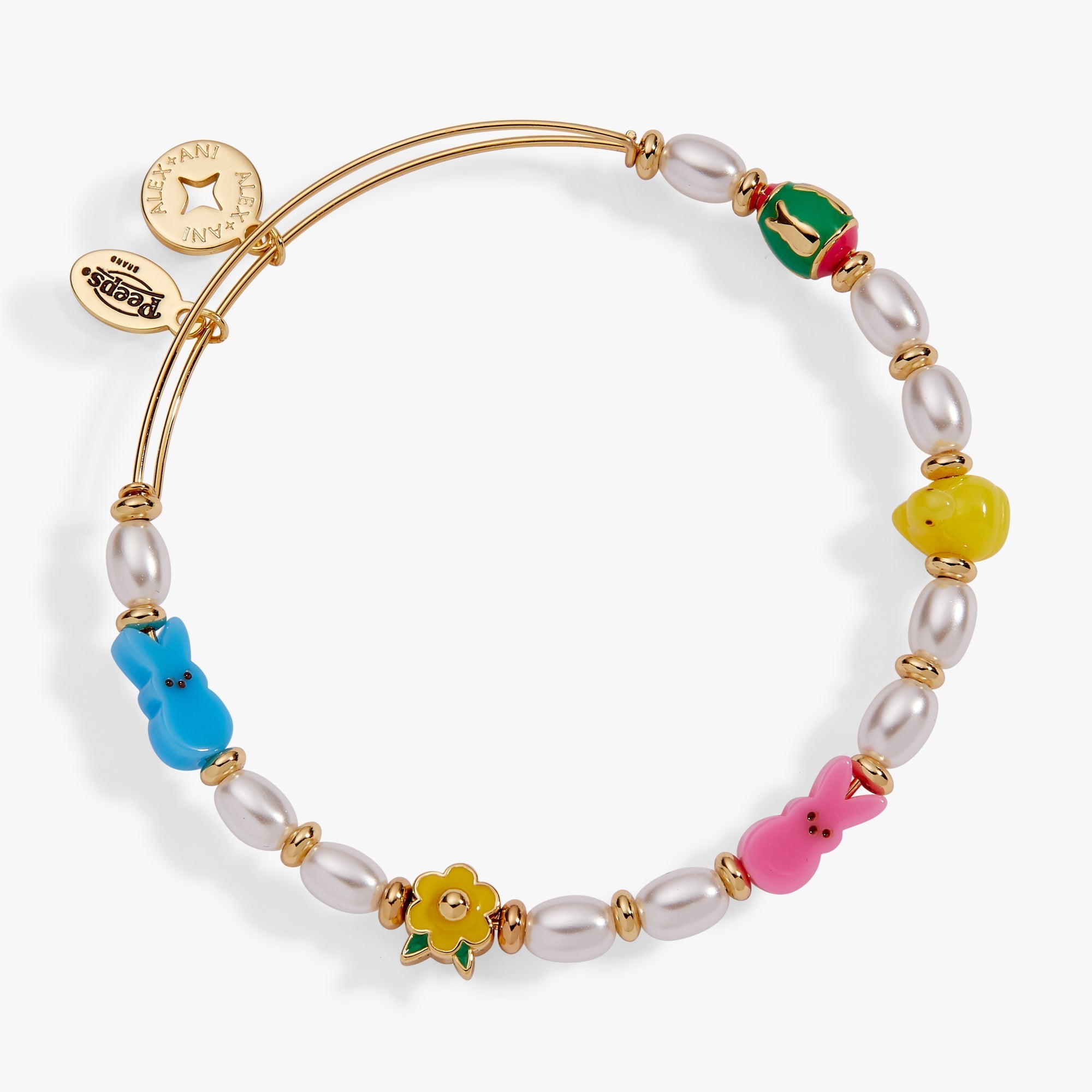 PEEPS® Chick and Bunny Beaded Bangle by ALEX AND ANI at Shirley Shoppe