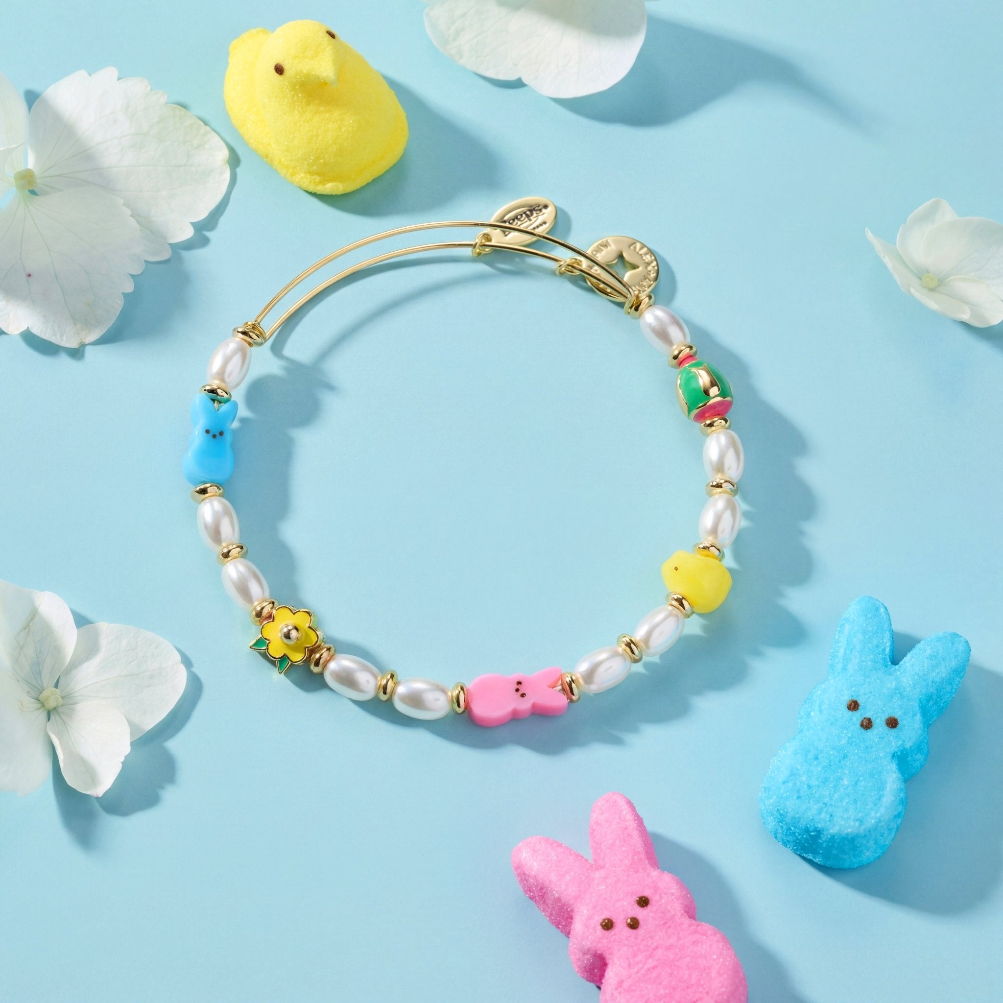 PEEPS® Chick and Bunny Beaded Bangle by ALEX AND ANI at Shirley Shoppe