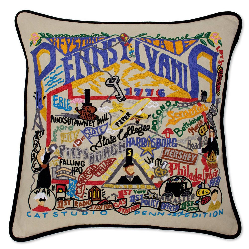Pennsylvania Hand - Embroidered Pillow by Quirks! at Shirley Shoppe