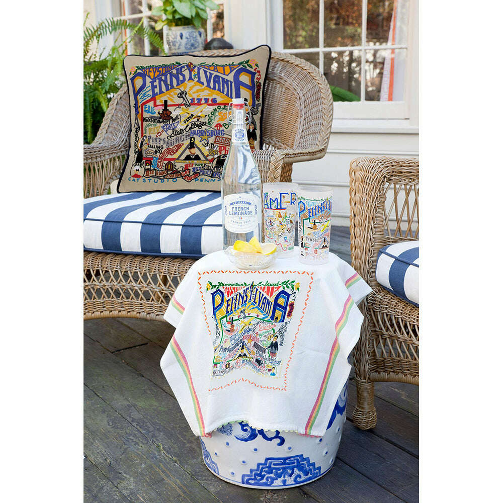 Pennsylvania Hand-Embroidered Pillow