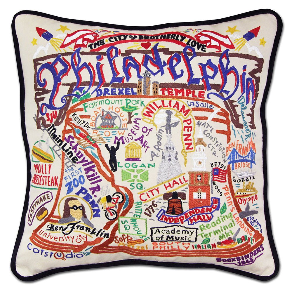 Philadelphia Hand - Embroidered Pillow by Quirks! at Shirley Shoppe