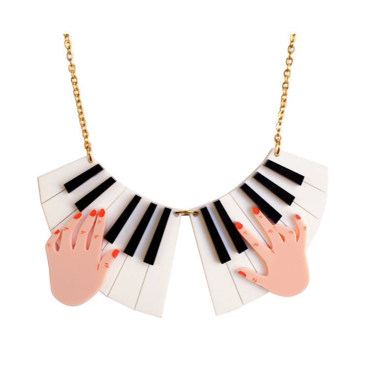 Piano Hands Acrylic Necklace by Laliblue by Quirks! at Shirley Shoppe