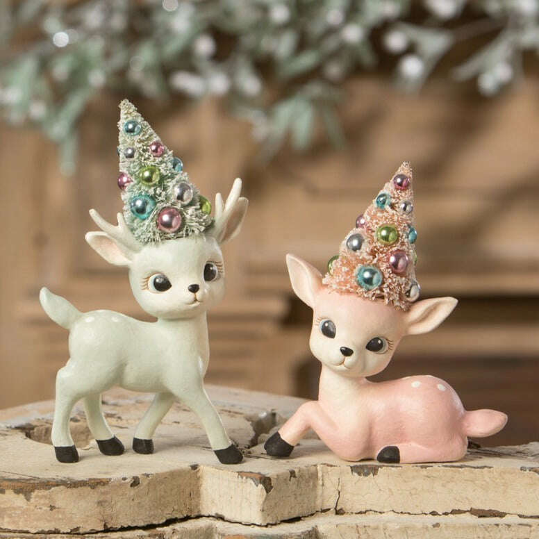 Pink Reindeer with Tree by Bethany Lowe Designs