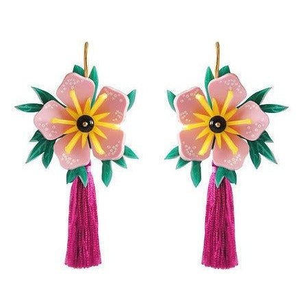 Pink Tropical Flower Earrings by Laliblue by Quirks! at Shirley Shoppe