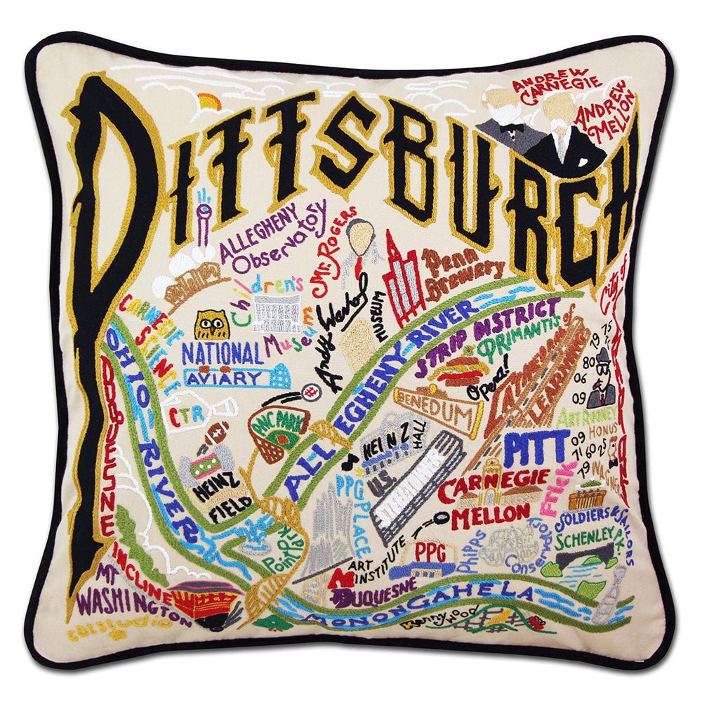 Pittsburgh Hand - Embroidered Pillow by Quirks! at Shirley Shoppe