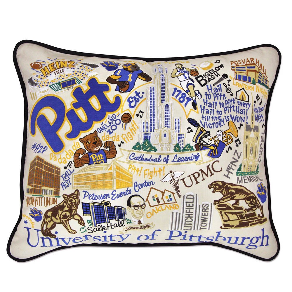 Pittsburgh, University of Collegiate Embroidered Pillow by CatStudio by Quirks! at Shirley Shoppe