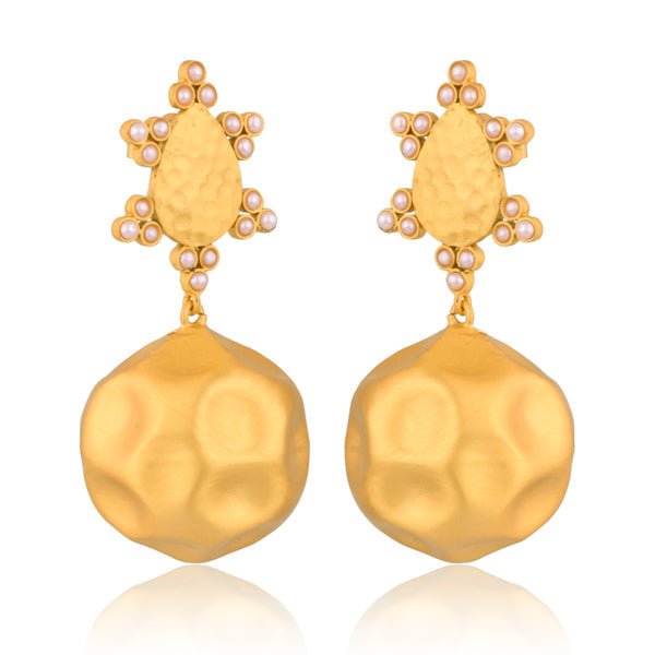 Playa del Sol Drop Earrings - Pearl by Christina Greene at Shirley Shoppe
