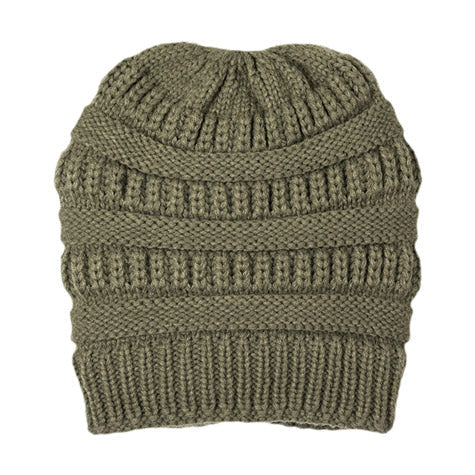 Plush Cable Knit Hat Beanie Fleece Lined Beanie