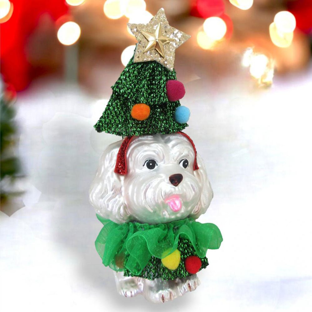 Poodle in Tree Costume Ornament by December Diamonds by Quirks! at Shirley Shoppe