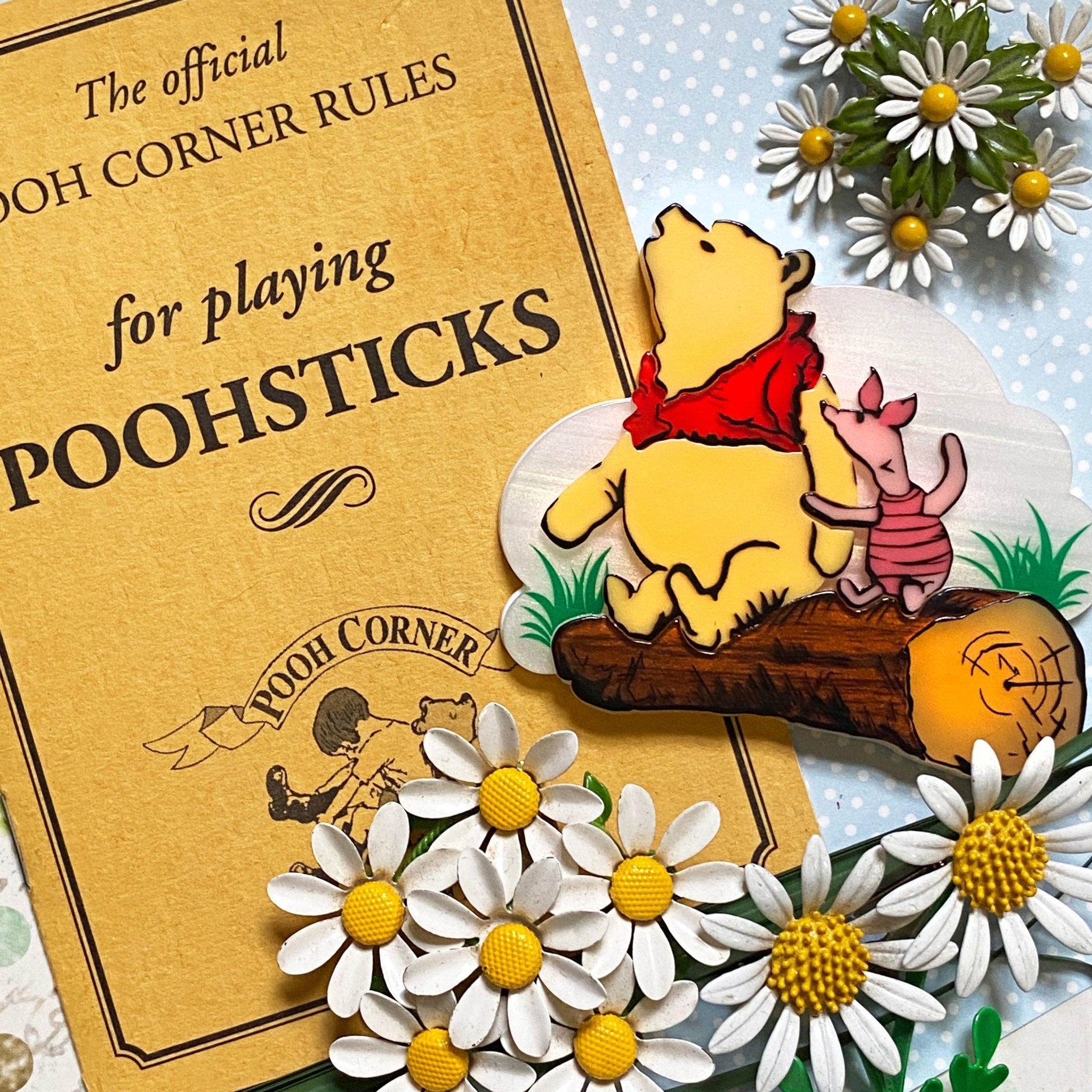 "Pooh and Piglet" Brooch by Lipstick & Chrome by Quirks! at Shirley Shoppe