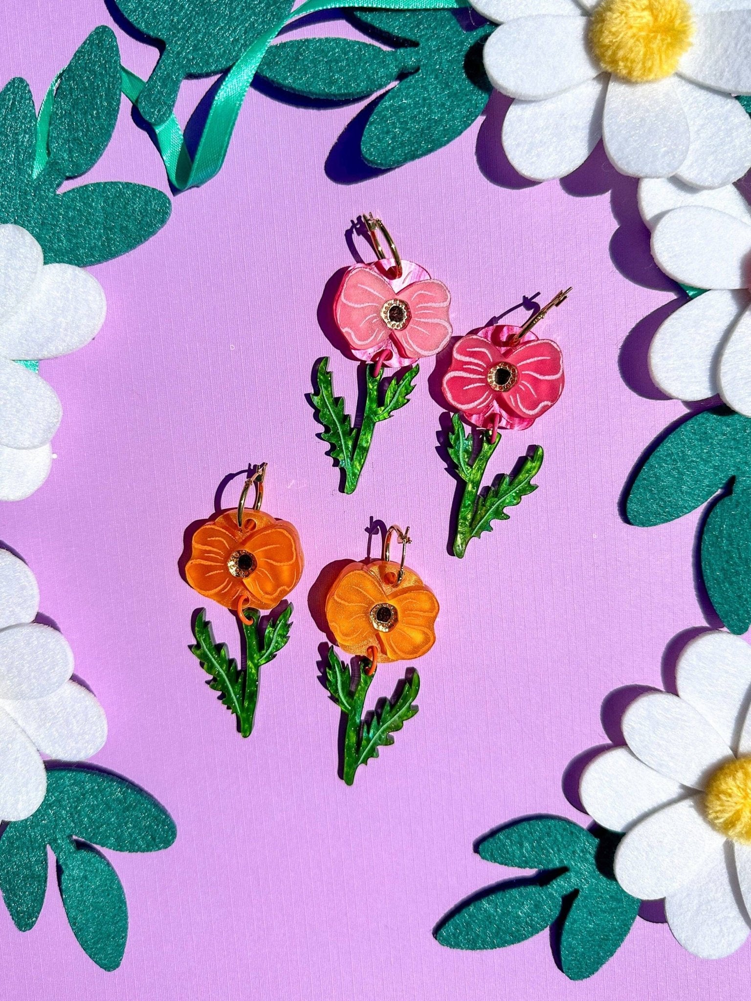 Poppy Bloom Earrings by Quirks! at Shirley Shoppe