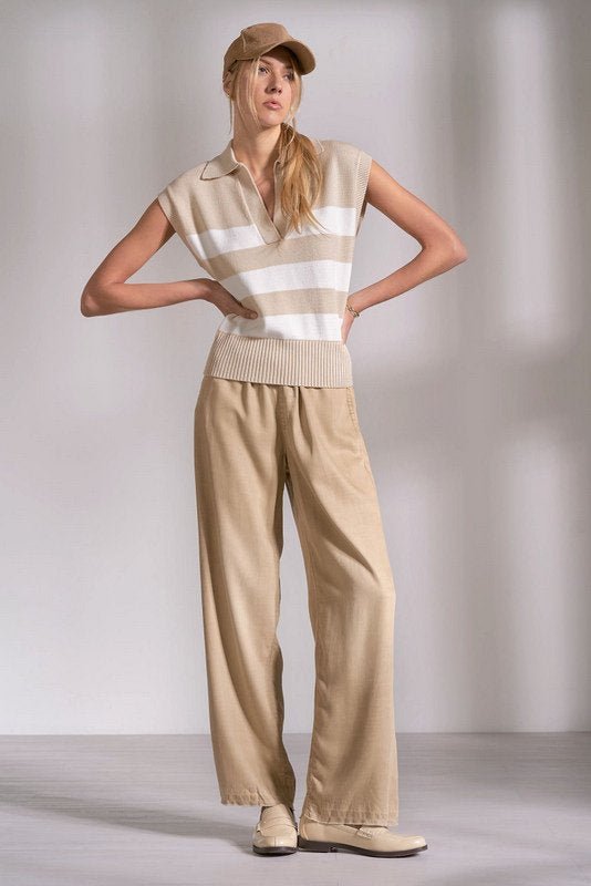 Porter Sweater Beige Stripe by Shop Elan at Shirley Shoppe