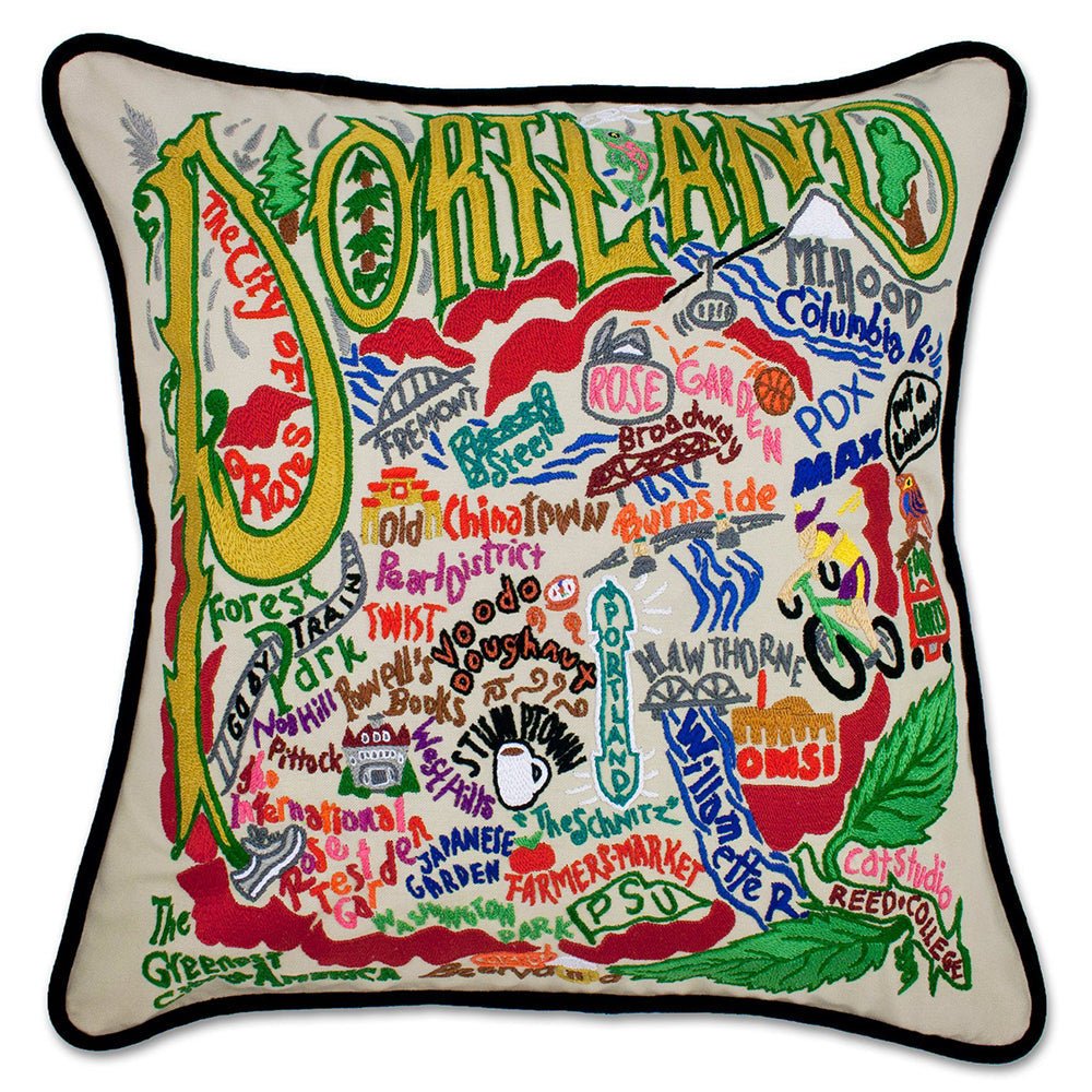 Portland Hand - Embroidered Pillow by Quirks! at Shirley Shoppe