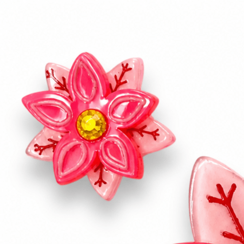 Pretty Poinsettia Brooch & Earring Set by Lipstick & Chrome by Quirks! at Shirley Shoppe