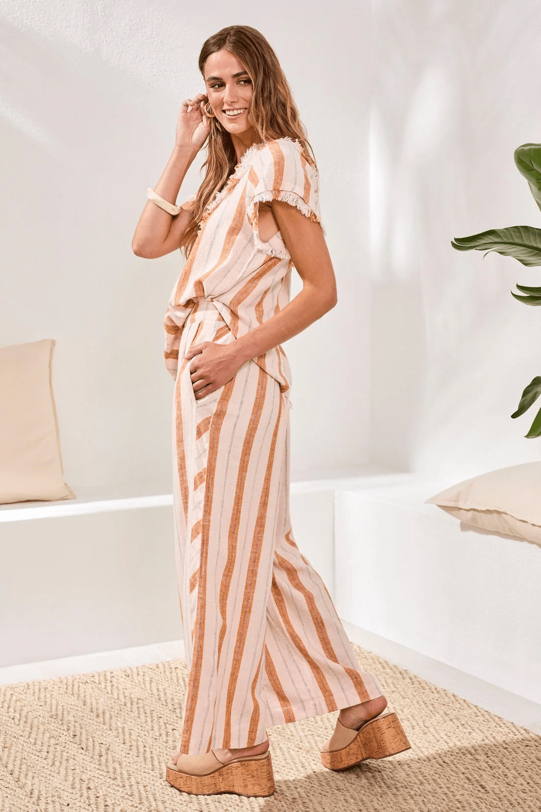 Pull - On Flowy Wide - Leg Pants With Pockets by Tribal at Shirley Shoppe