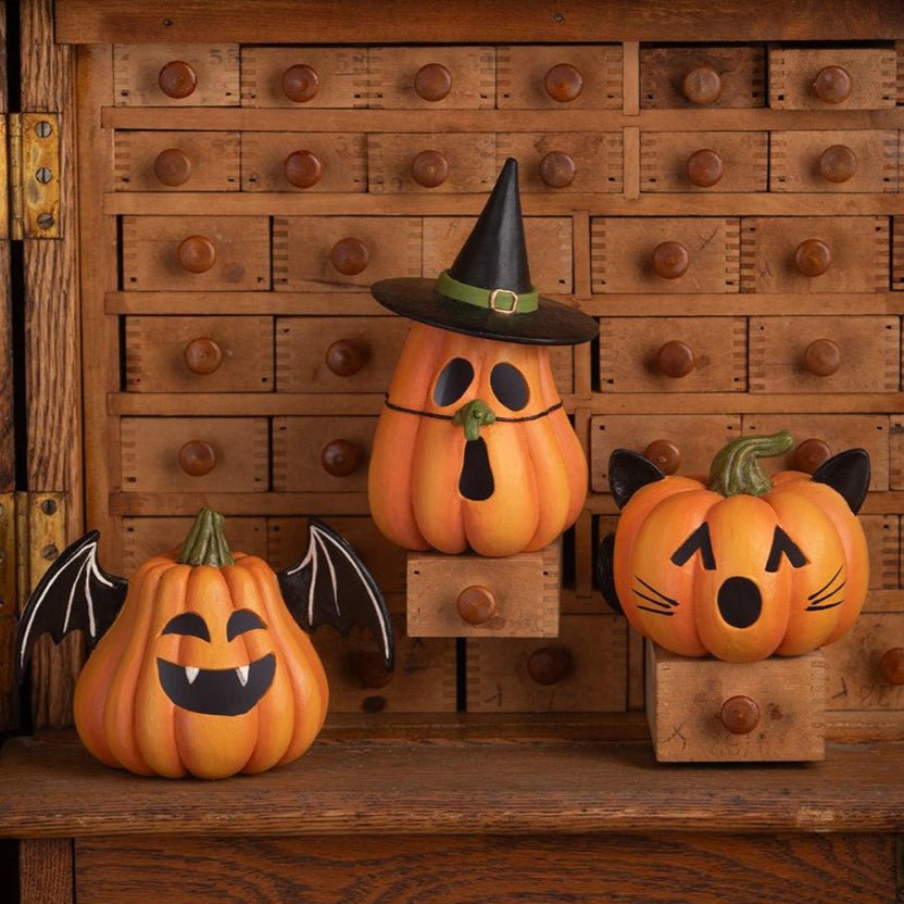 Pumpkin Bat Luminary by Bethany Lowe Designs by Quirks! at Shirley Shoppe