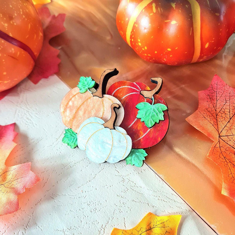 Pumpkin Patch Brooch by Cherryloco - ORANGE by Quirks! at Shirley Shoppe