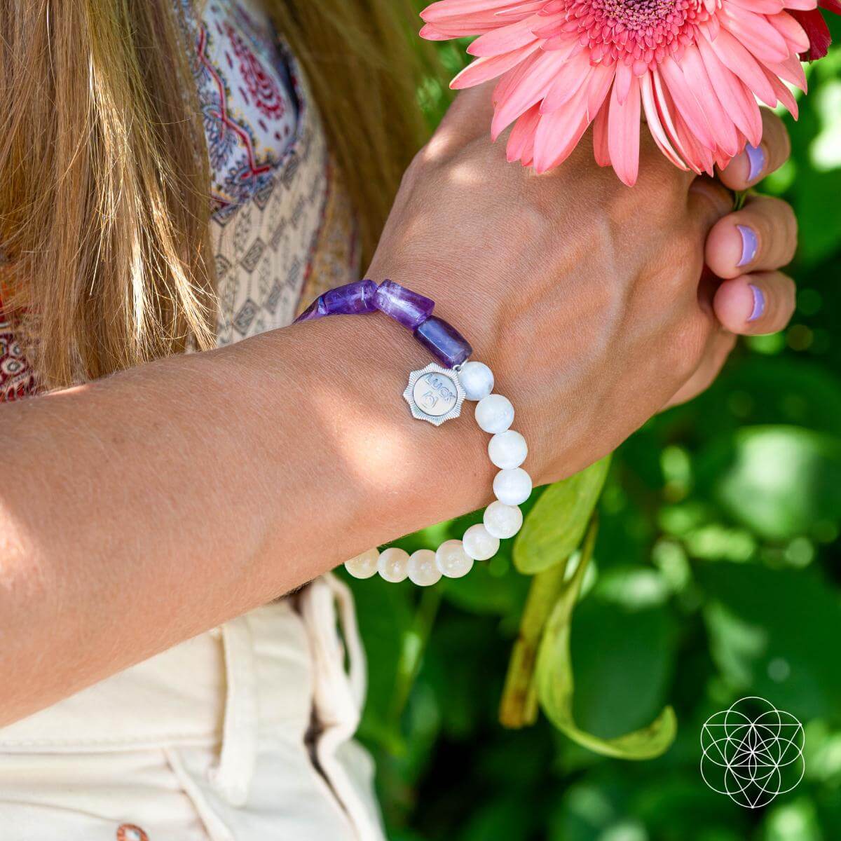 Pure Luck - Horseshoe Amethyst Bracelet by Conscious Items at Shirley Shoppe