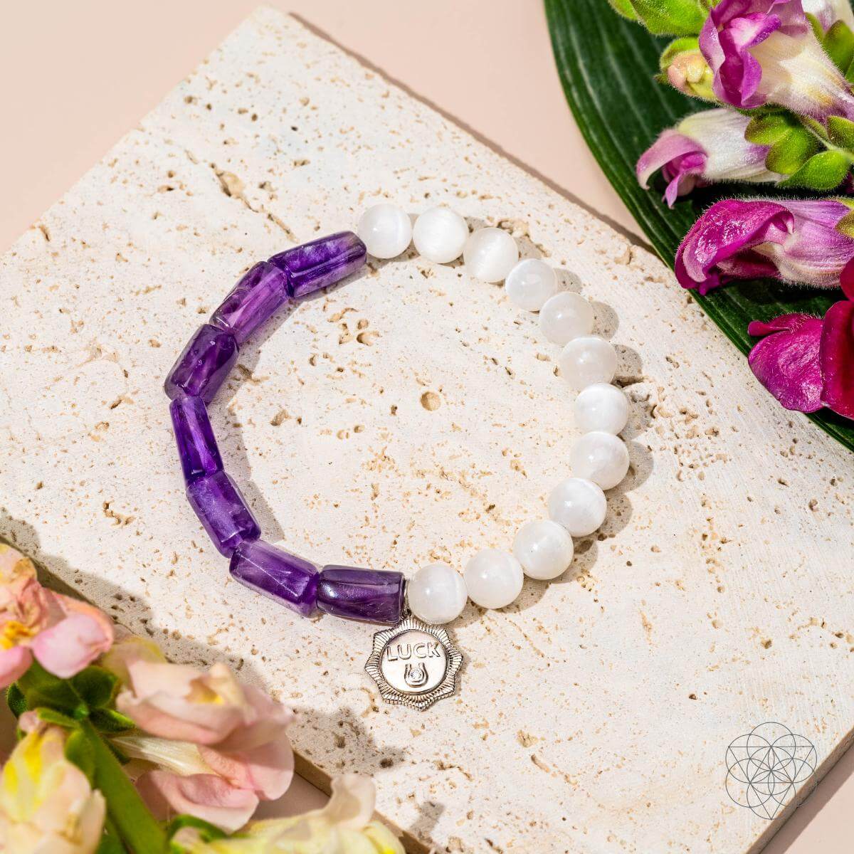 Pure Luck - Horseshoe Amethyst Bracelet by Conscious Items at Shirley Shoppe