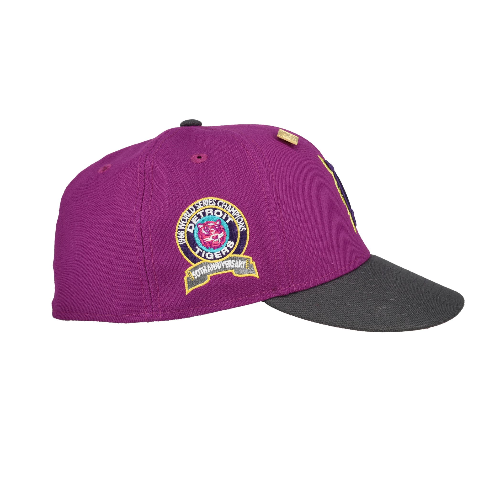 Detroit Tigers Purple 50th Anniversary Side Patch 59Fifty Fitted Hat