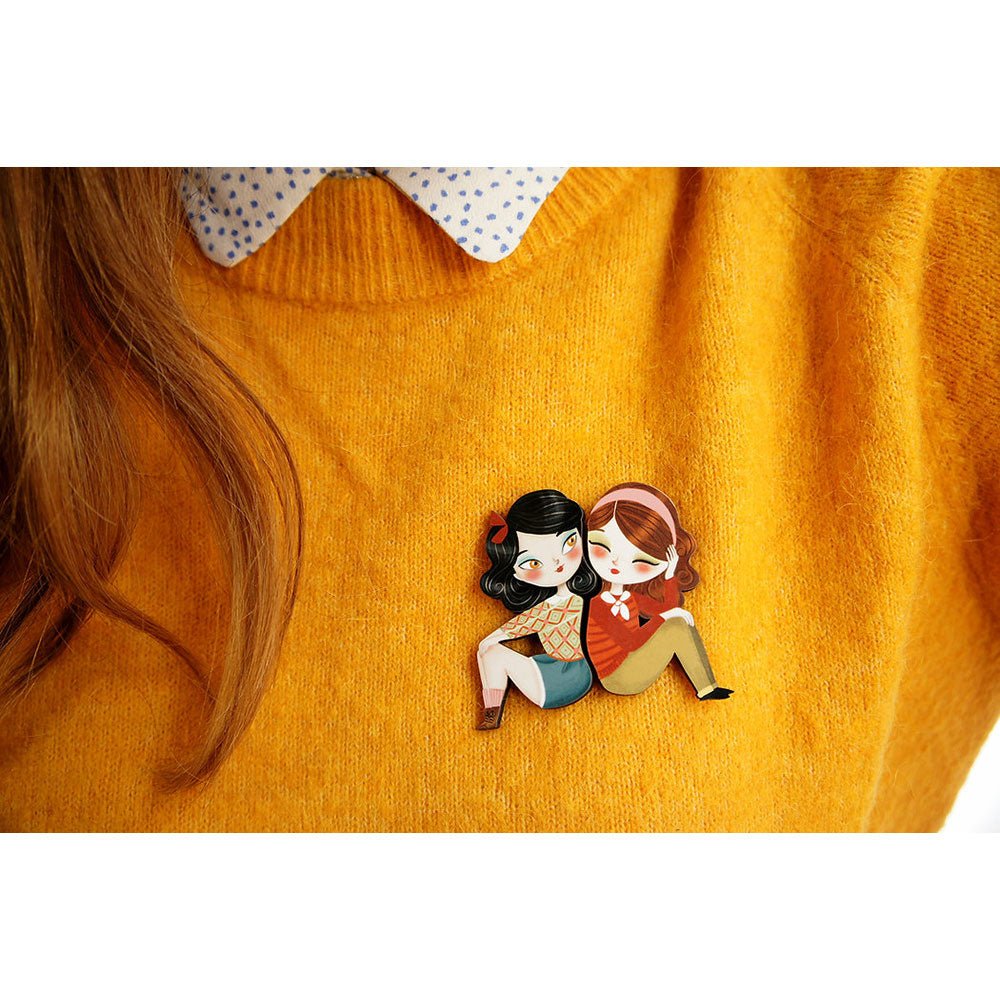 Puzzle with brunette girl brooch by Laliblue by Quirks! at Shirley Shoppe