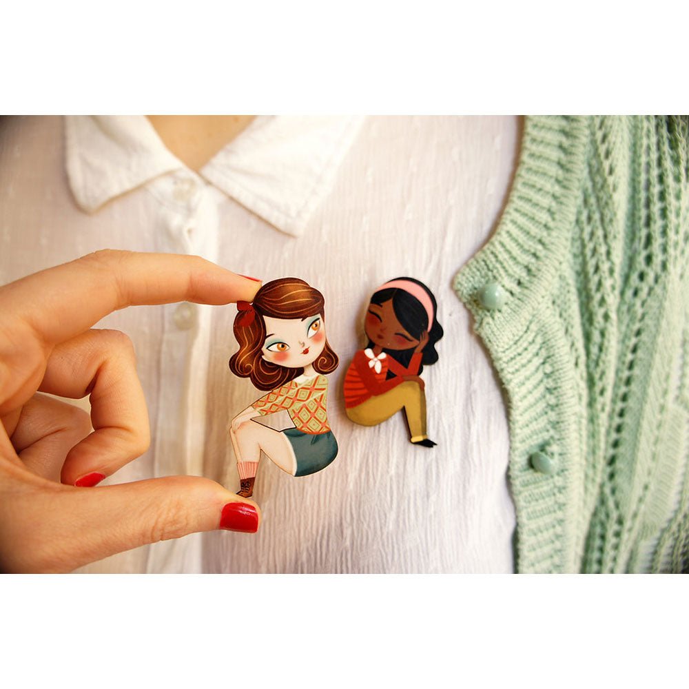 Puzzle with redhead girl brooch by Laliblue by Quirks! at Shirley Shoppe
