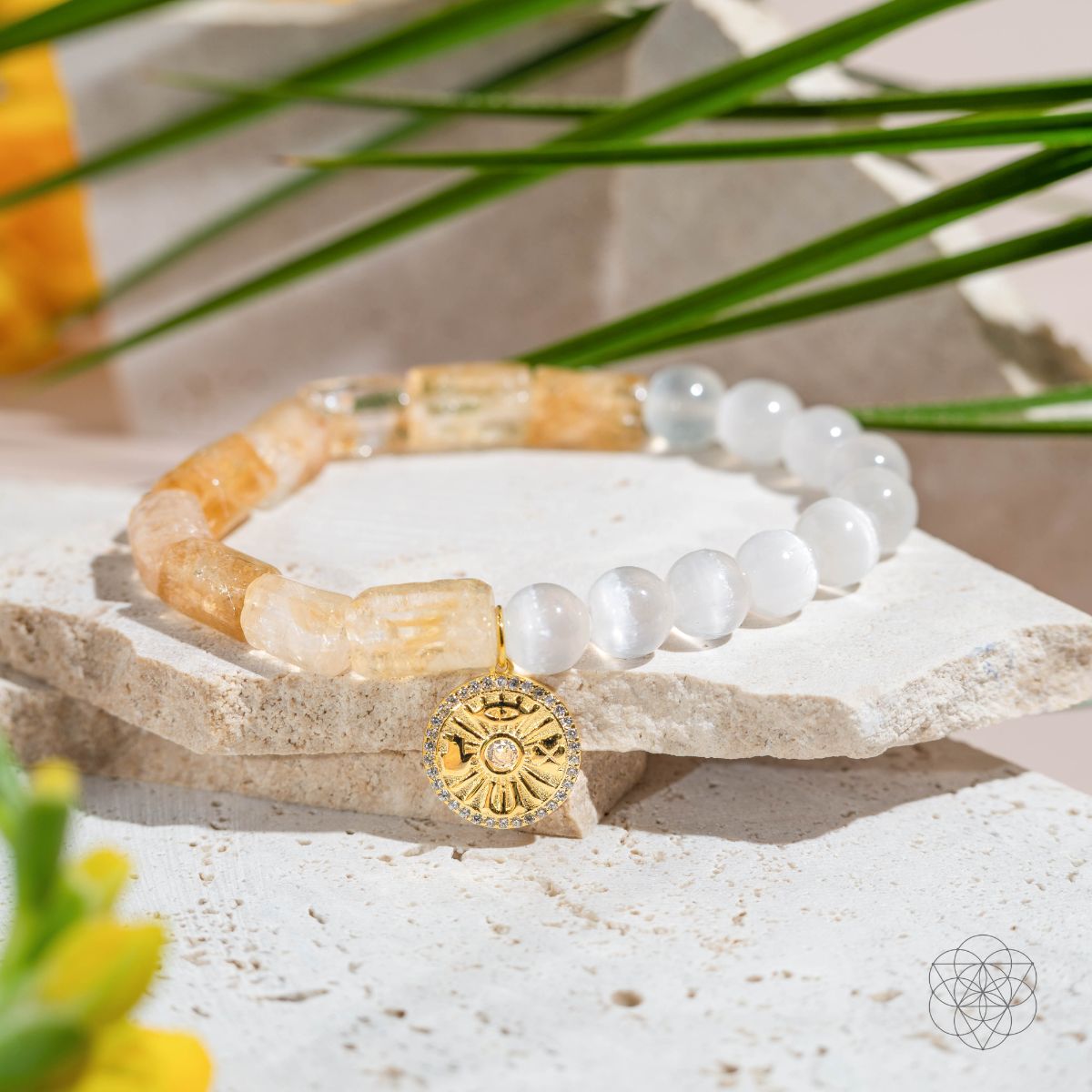 Quartet of Luck - Citrine & Selenite Bracelet of Serendipity by Conscious Items at Shirley Shoppe
