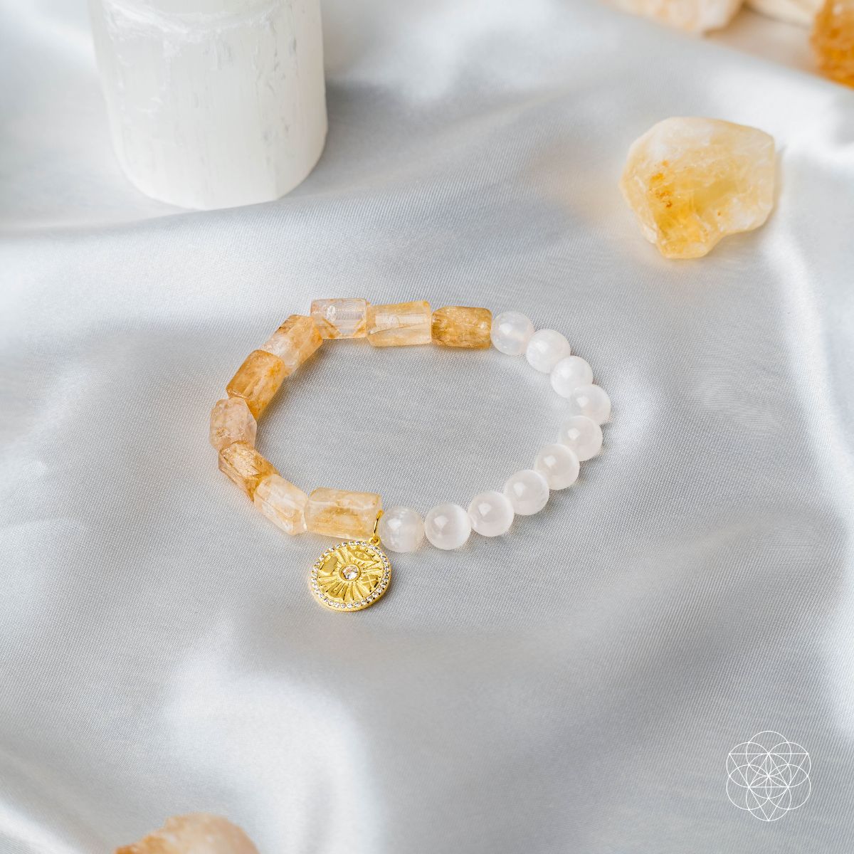 Quartet of Luck - Citrine & Selenite Bracelet of Serendipity by Conscious Items at Shirley Shoppe