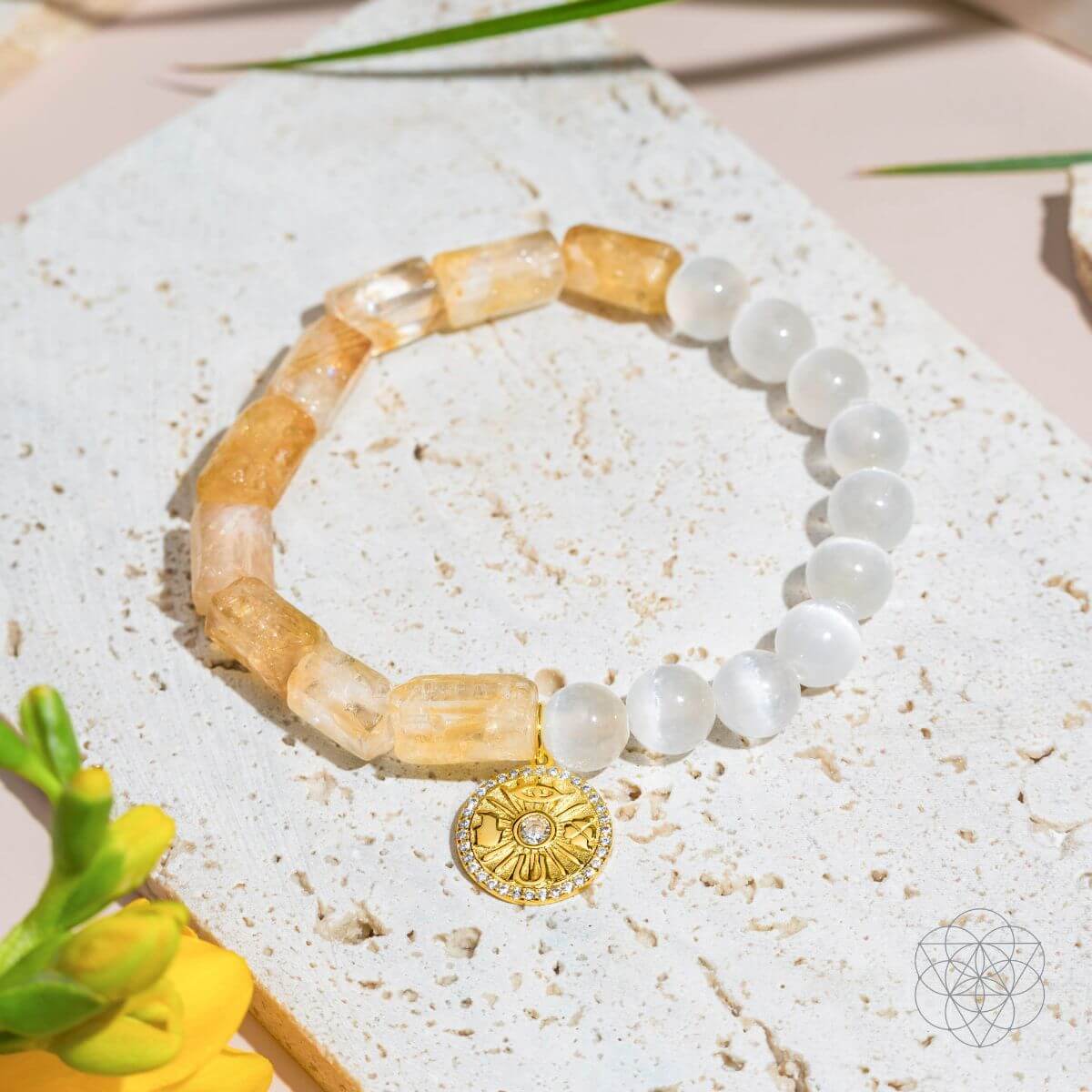 Quartet of Luck - Citrine & Selenite Bracelet of Serendipity by Conscious Items at Shirley Shoppe
