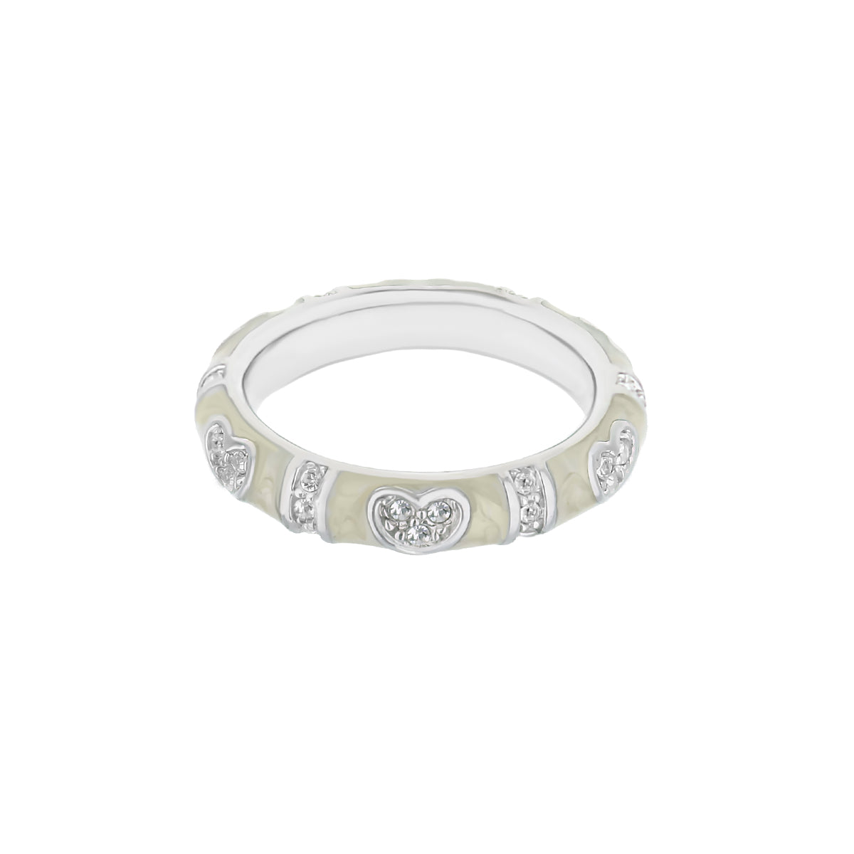 Pave Love Stackable Ring — Slim Heart Band