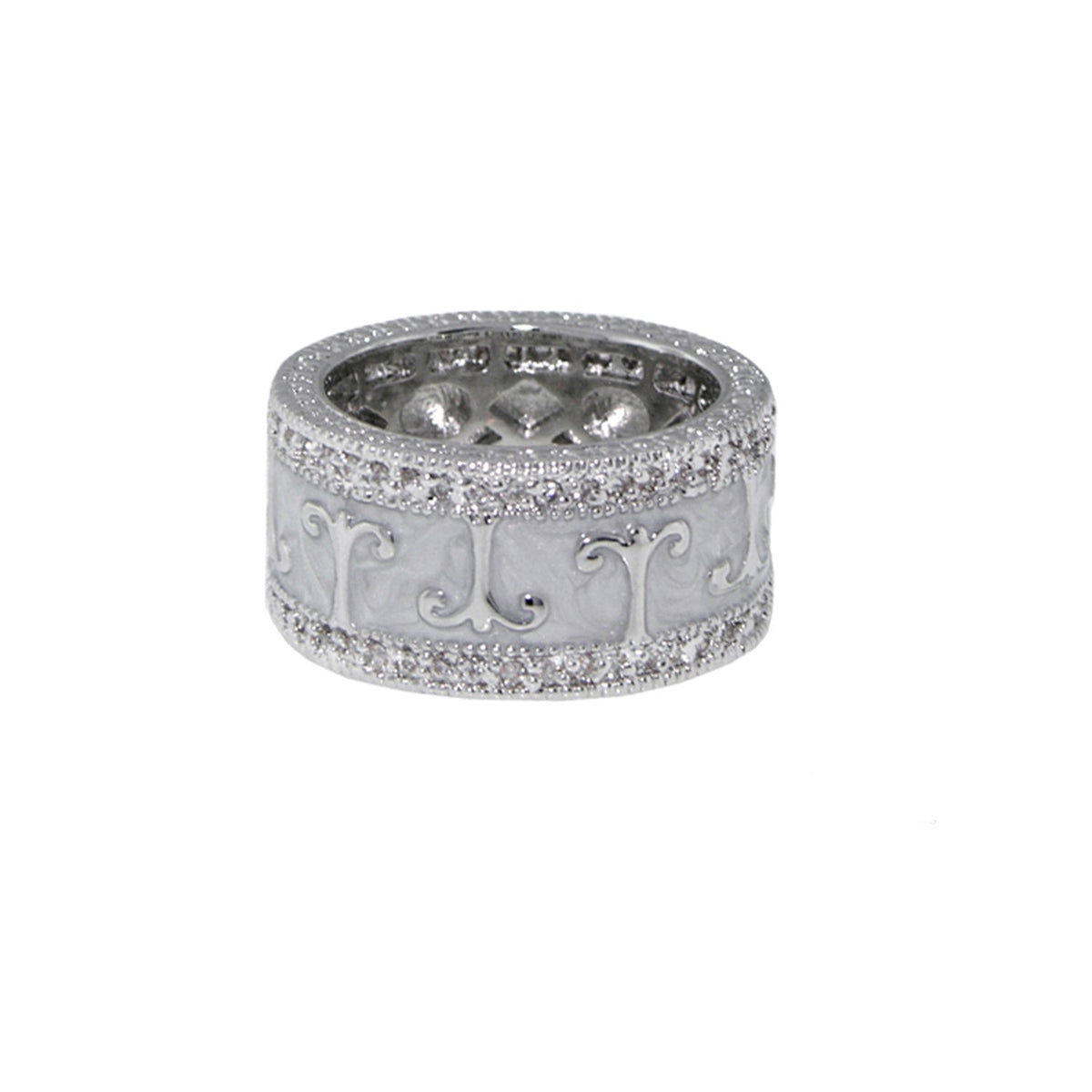 Renaissance Style Ring — Pavé Edge Scroll