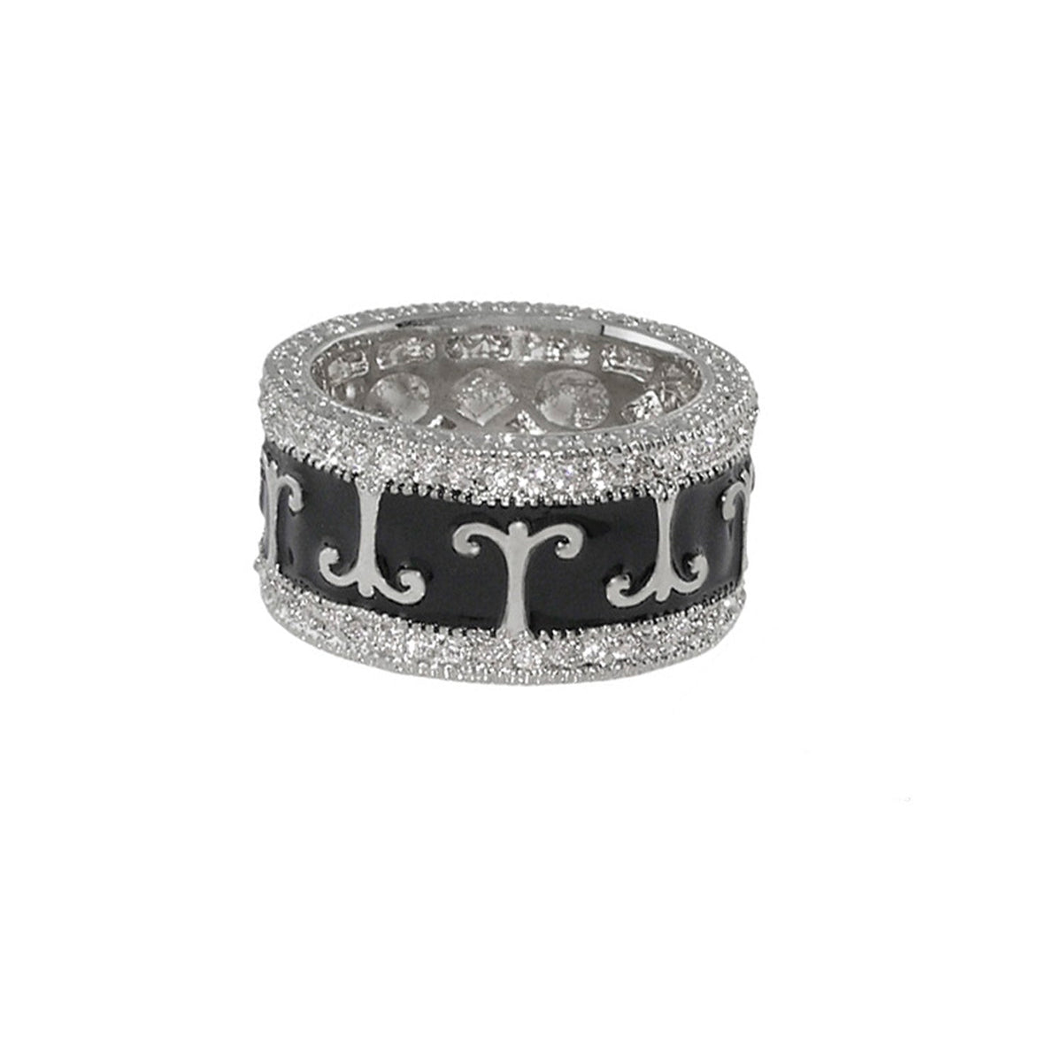 Renaissance Style Ring — Pavé Edge Scroll