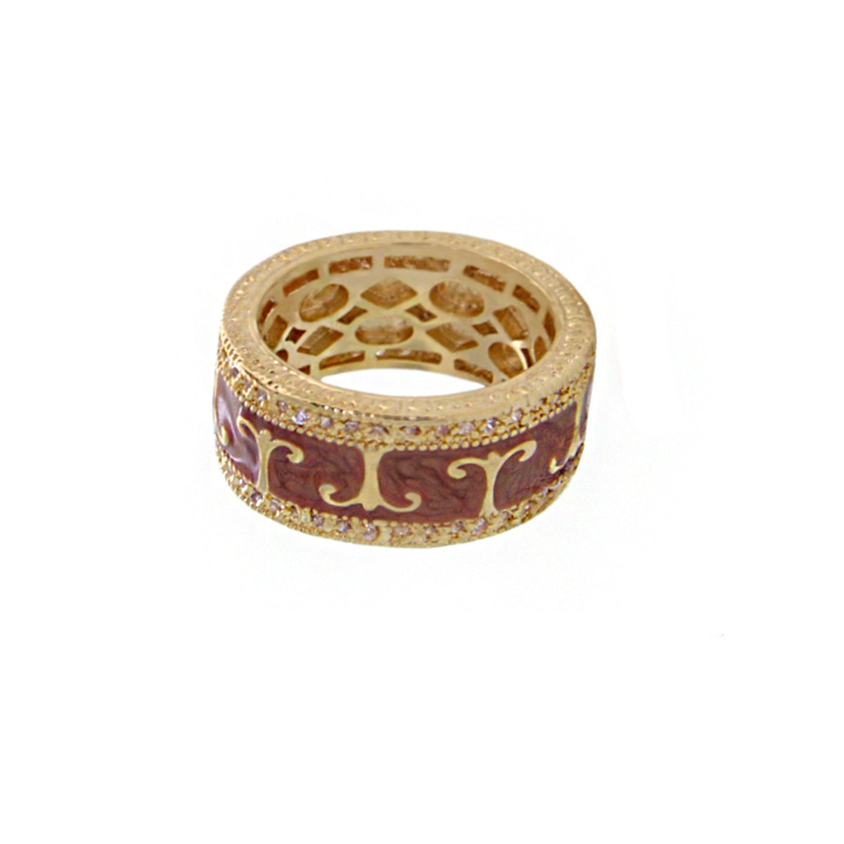 Renaissance Style Ring — Pavé Edge Scroll
