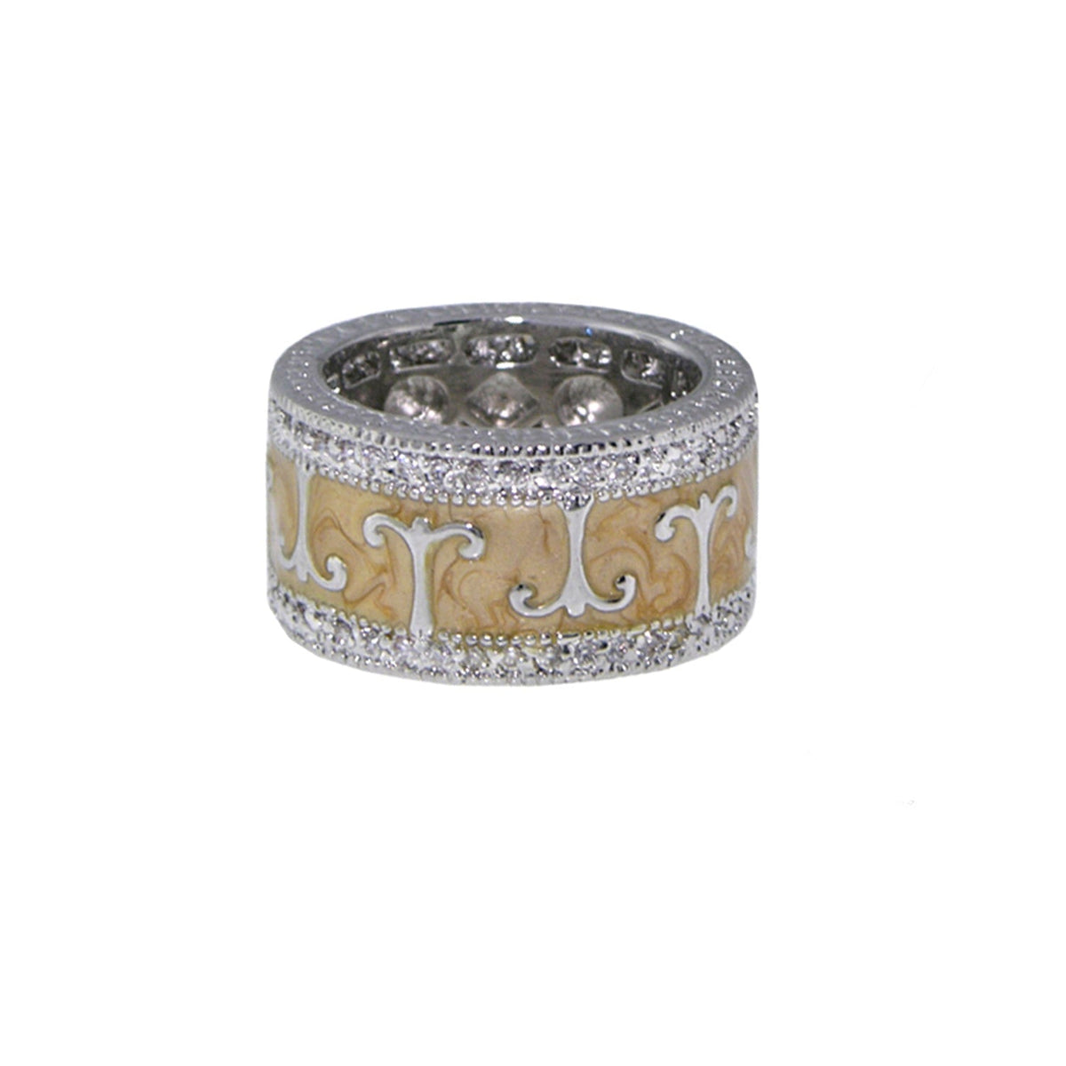 Renaissance Style Ring — Pavé Edge Scroll
