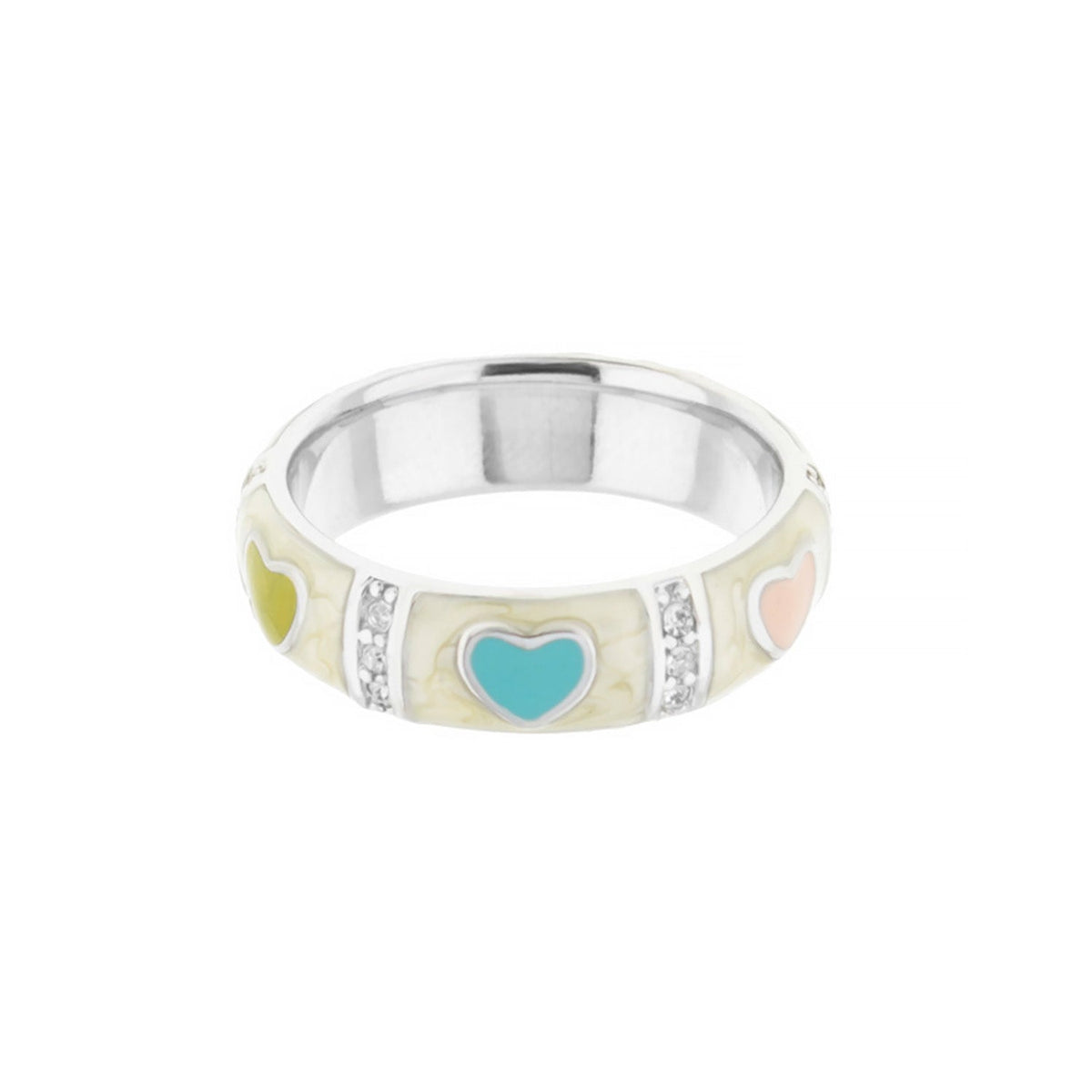 Lots of Love Stackable Ring — Heart & Pavé Station