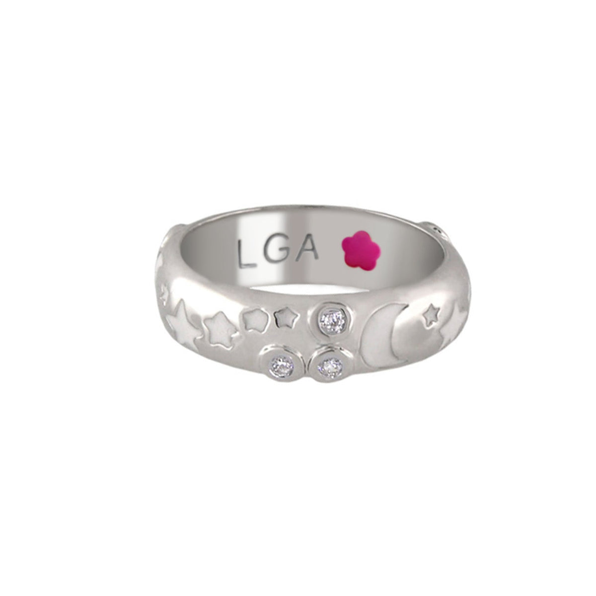 Stars of Night Stackable Ring — Domed Polished Band